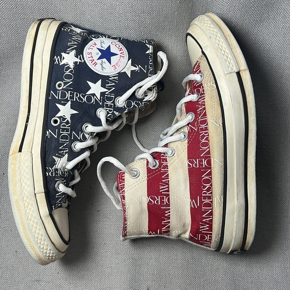 Converse Chuck 70 HI JW Anderson Americana Mood Indigo/Garnet platform sneakers - Picture 4 of 8
